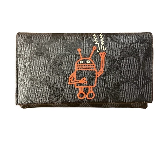 Coach X Keith Haring Limited Collaboration Long Wallet Signature Black OS - Picture 1 of 14